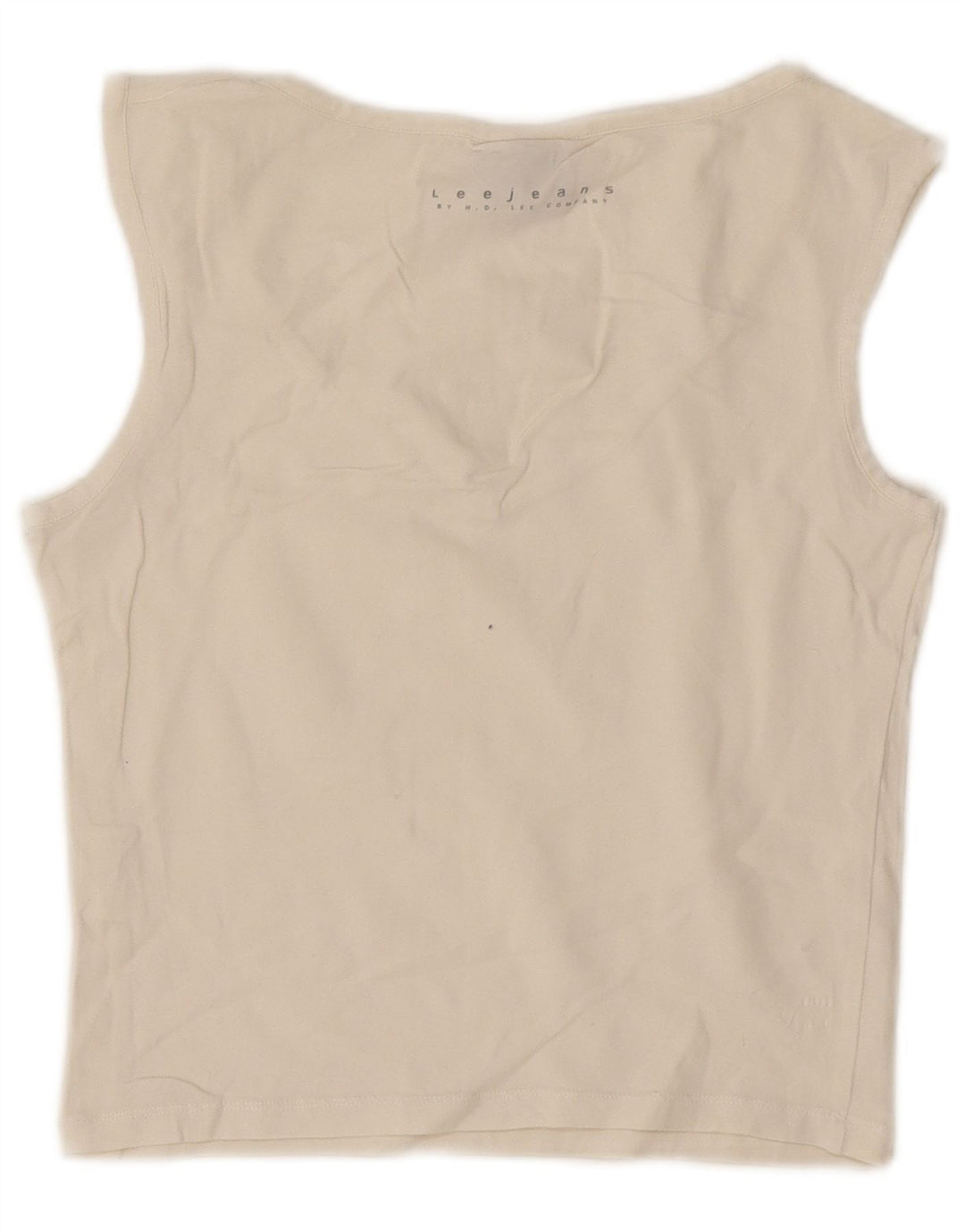Lee Womens Crop Vest Top UK 14 Large Off White Bomuld
