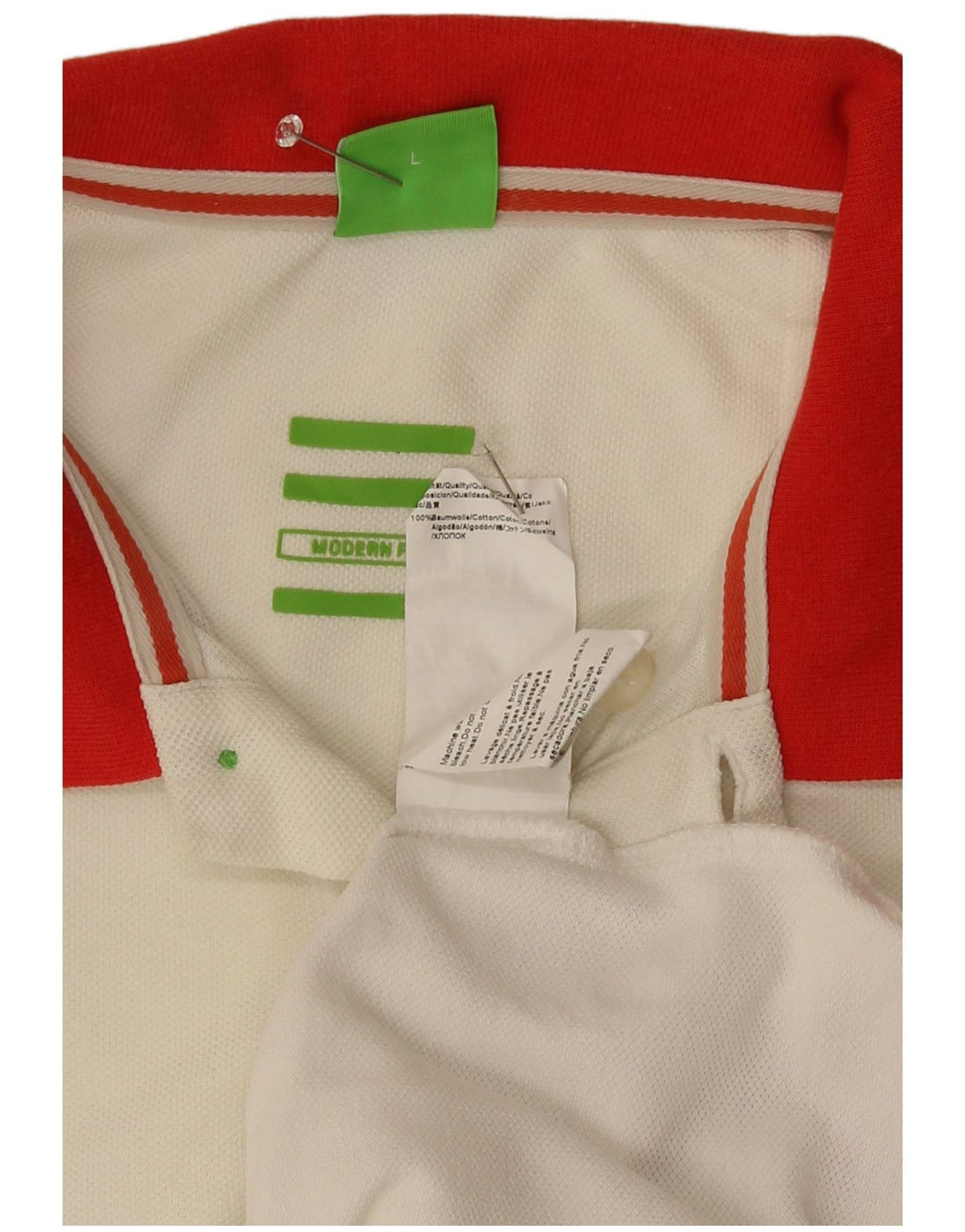 Hugo Boss Herre poloshirt Stor hvid Colourblock Bomuld