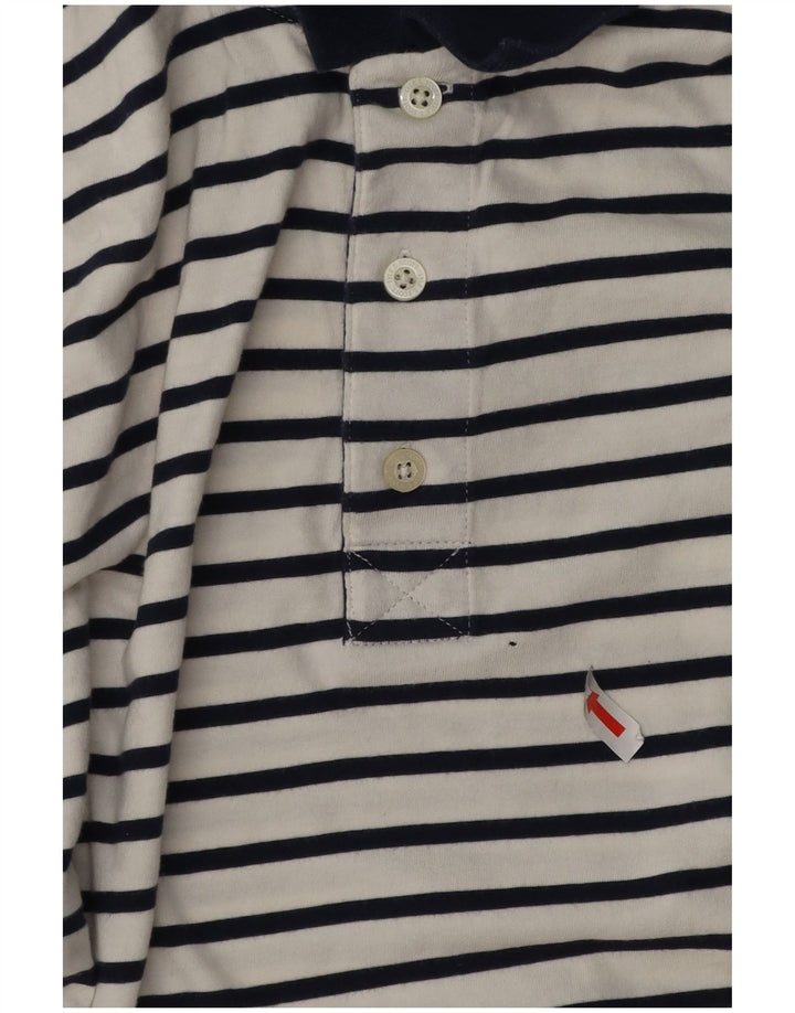 Lyle & Scott herre poloshirt stor hvid stribet bomuld