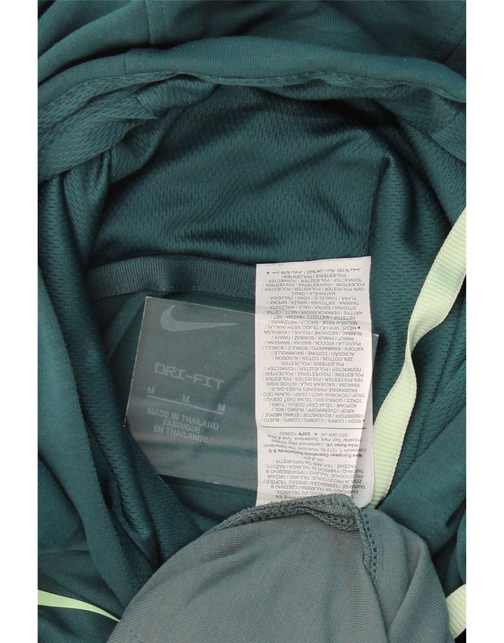 NIKE Mens Graphic Zip Neck Hoodie Jumper Medium Green Colourblock Vintage Nike and Second-Hand Nike from Messina Hembry 