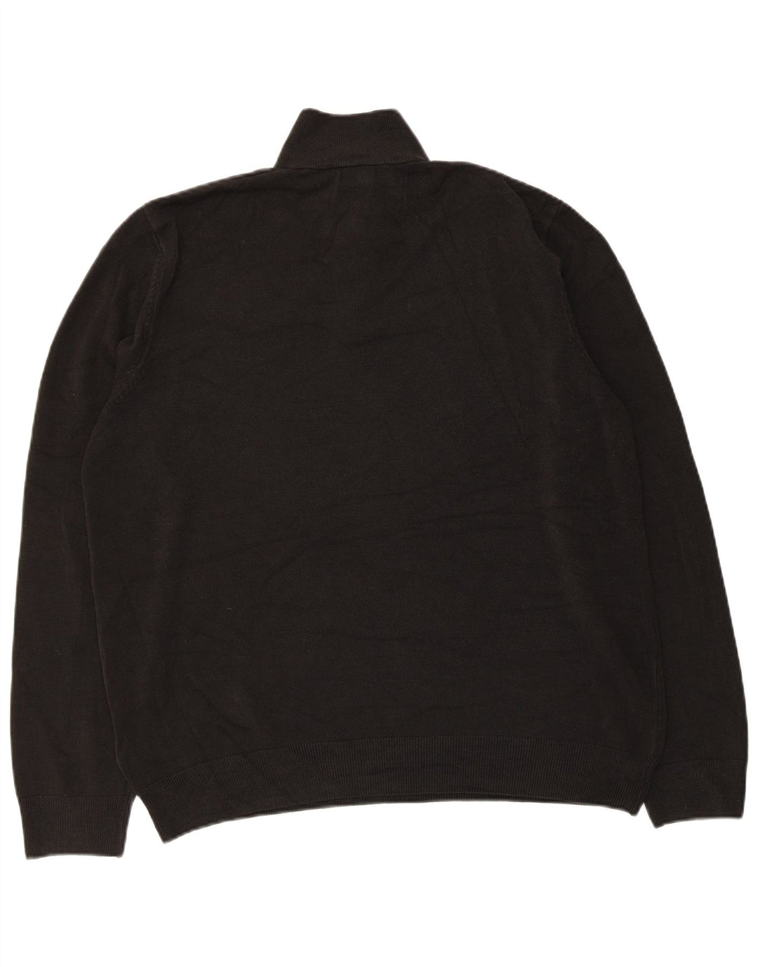 Marks & Spencer Herre Zip Neck Jumper Sweater XL Sort Akryl