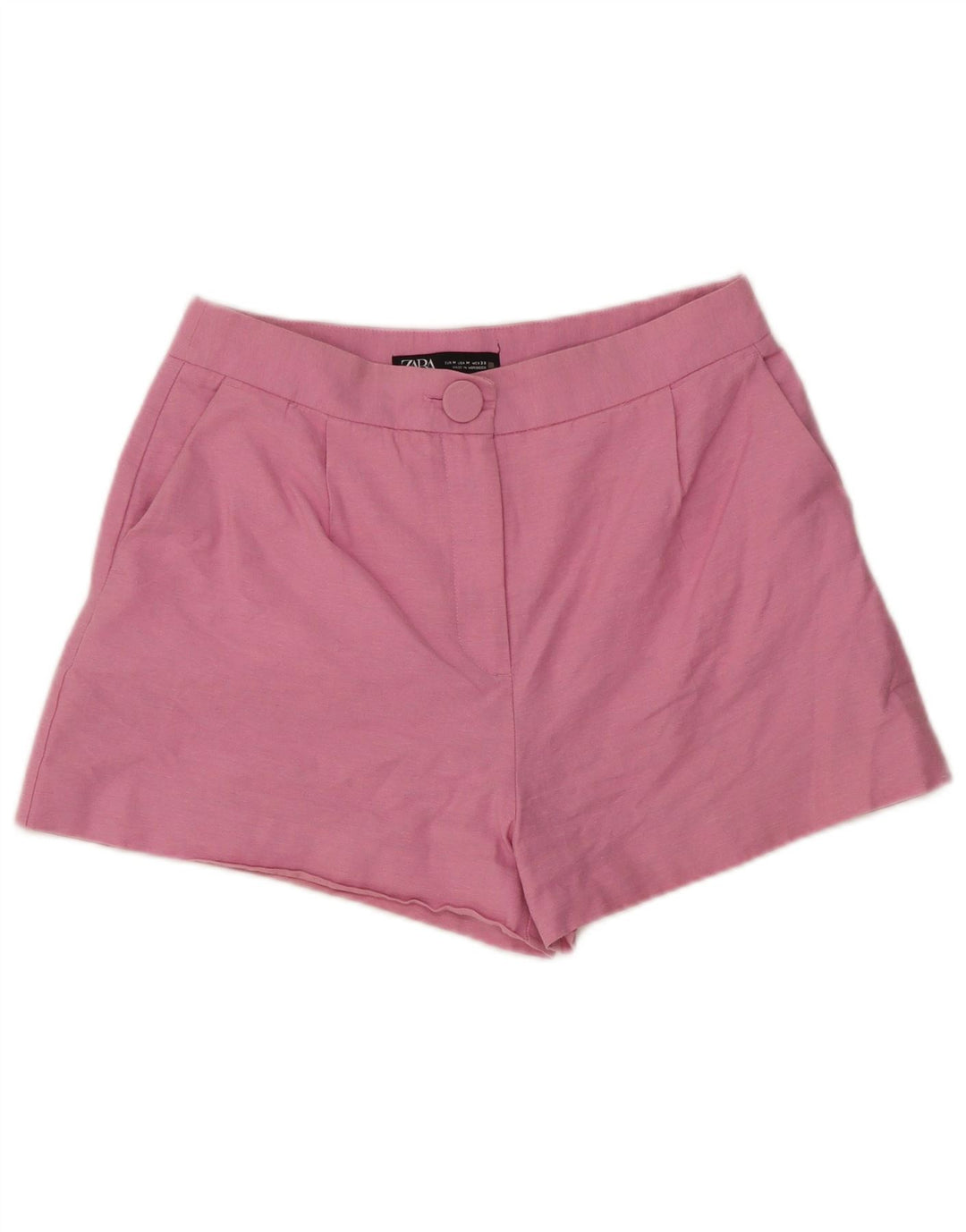 Zara Womens High Waist Hot Pants Medium W28 Pink Bomuld