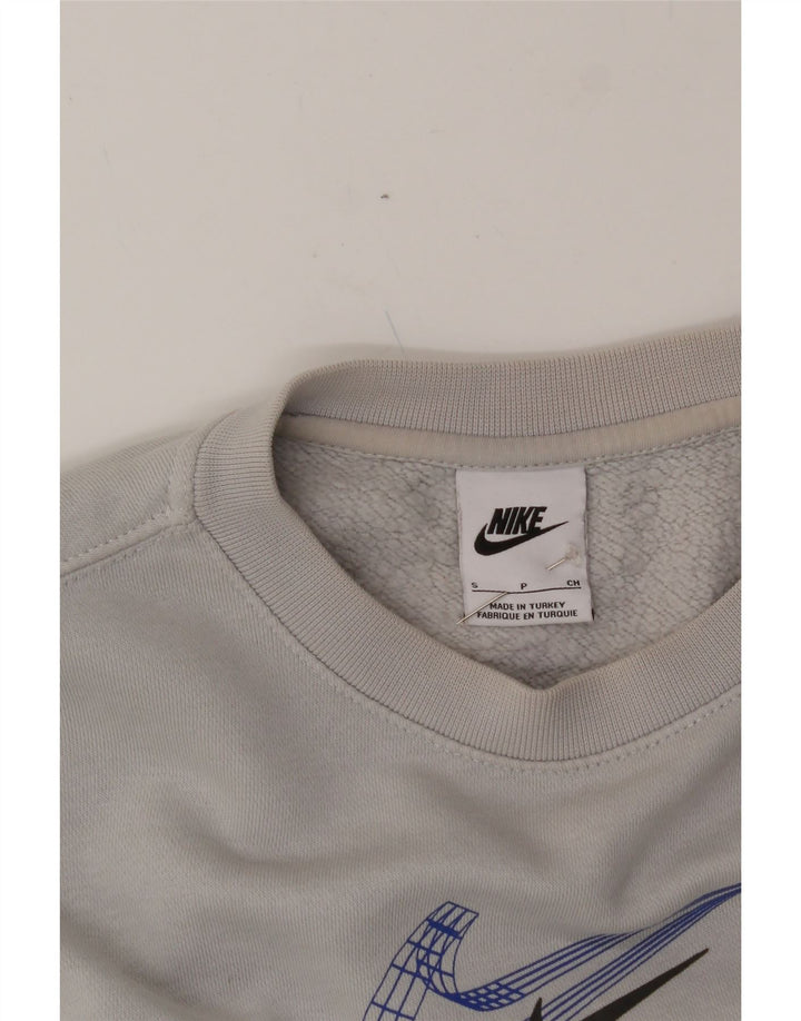 NIKE Mens Graphic Sweatshirt Jumper Small Grey Vintage Nike and Second-Hand Nike from Messina Hembry 