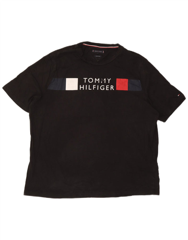 TOMMY HILFIGER Herre grafisk T-shirt top 3XL sort bomuld