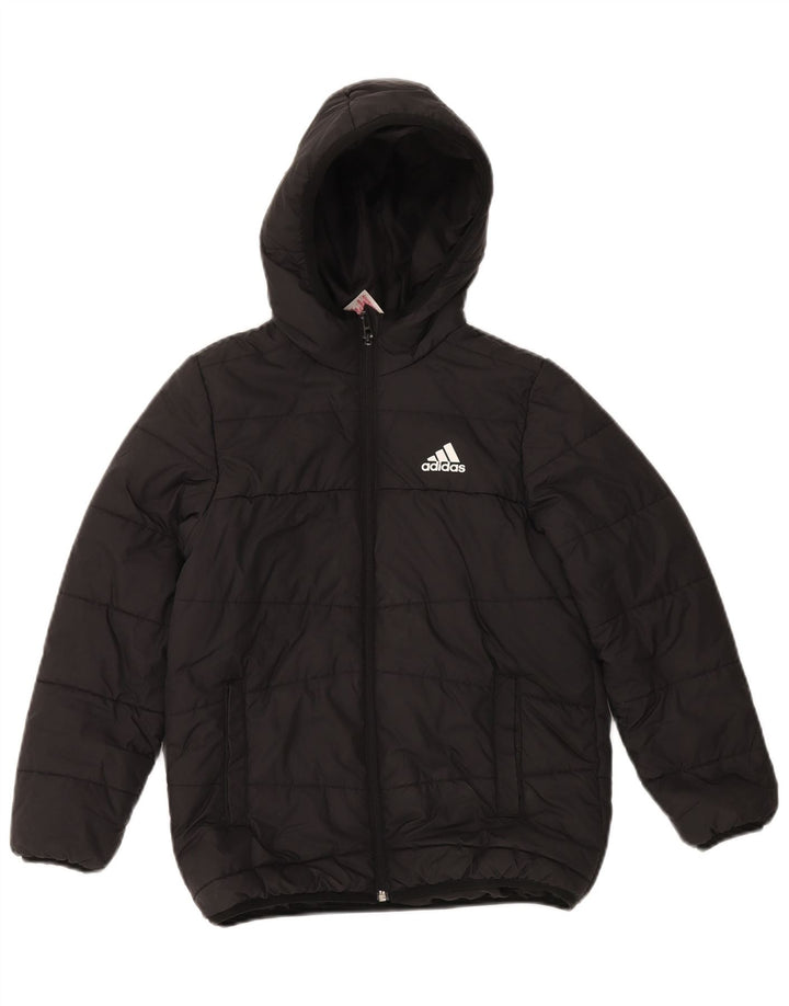 Adidas drenge hættepolstret jakke 9-10 år sort polyester