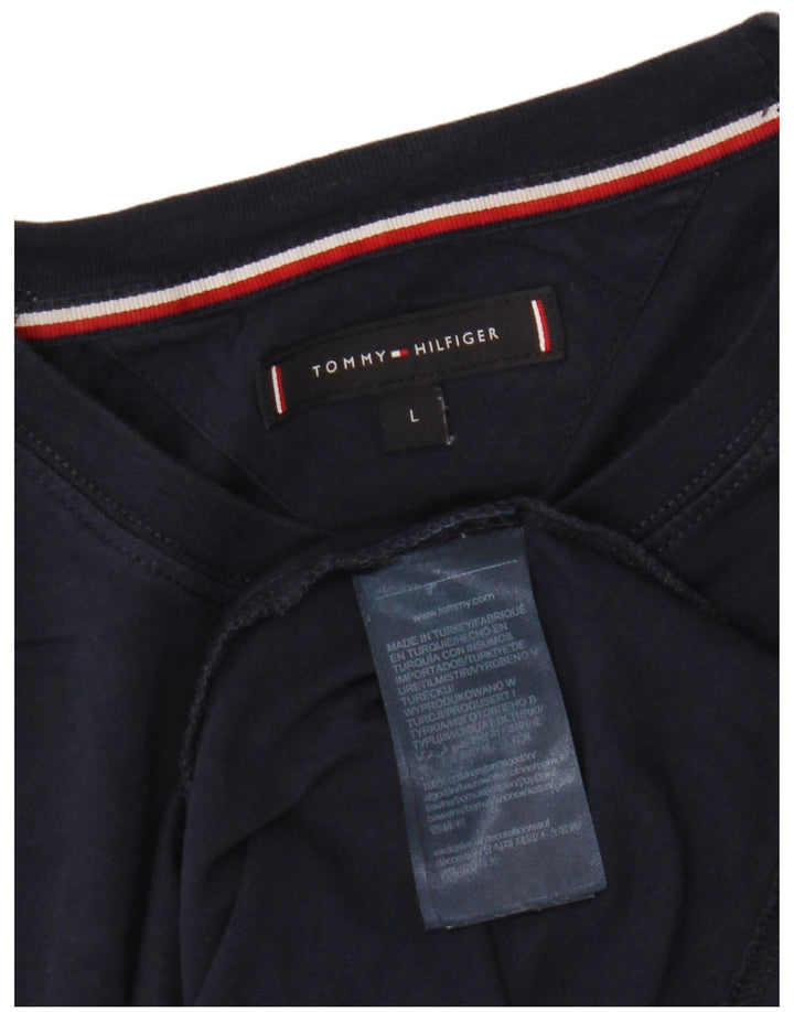 Tommy Hilfiger Herre T-Shirt Top Stor Marineblå Bomuld