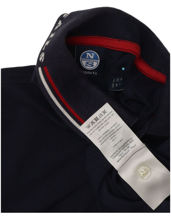 North Sails Herre Grafisk Regular Fit Polo Shirt Lille marineblå bomuld