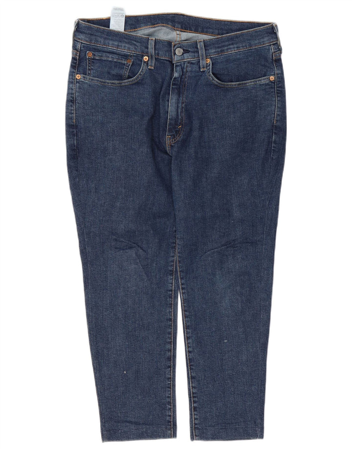 Levi's Herre 514 Cropped Jeans W34 L24 Marineblå Bomuld