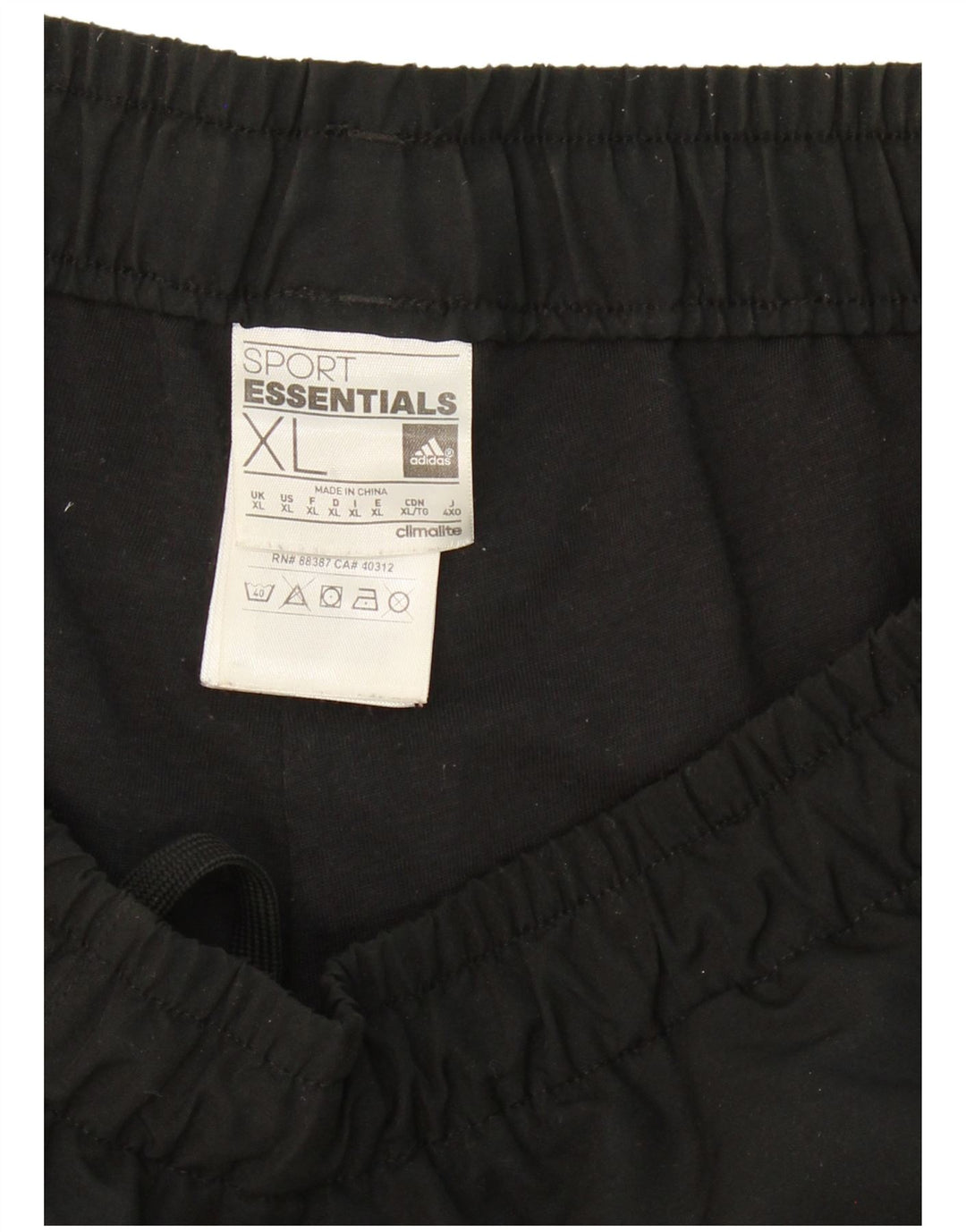 ADIDAS Mens Climalite Tracksuit Trousers XL  Black Polyester