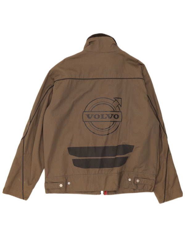 Volvo Herre Graphic Bomber Jacket UK 38 Medium Grey Colourblock Cotton