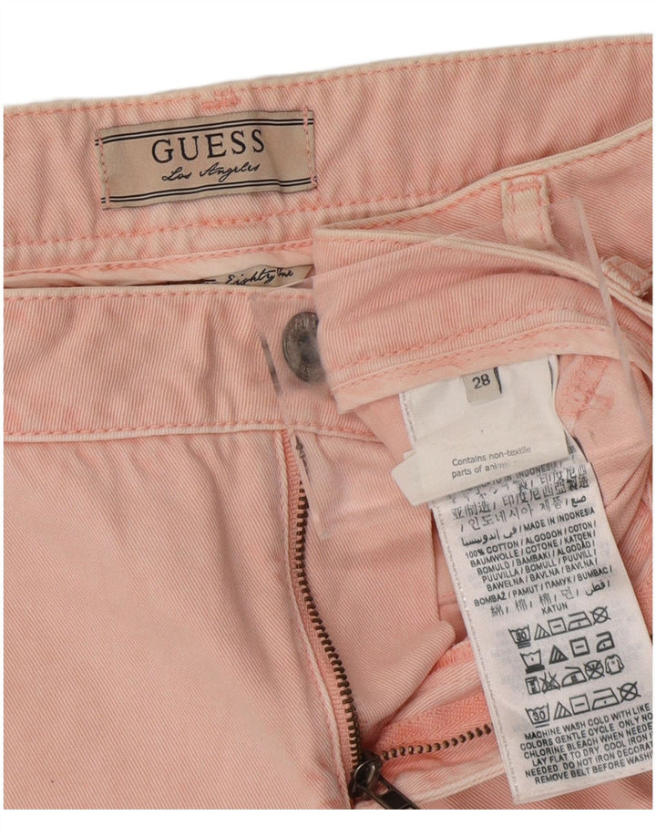 GUESS chinoshorts med lav talje til kvinder W28 Medium Pink bomuld