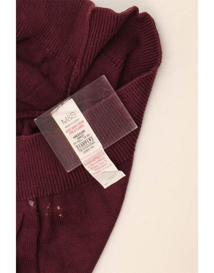 Marks & Spencer Herretrøjetrøje med rund hals Medium Bourgogne bomuld
