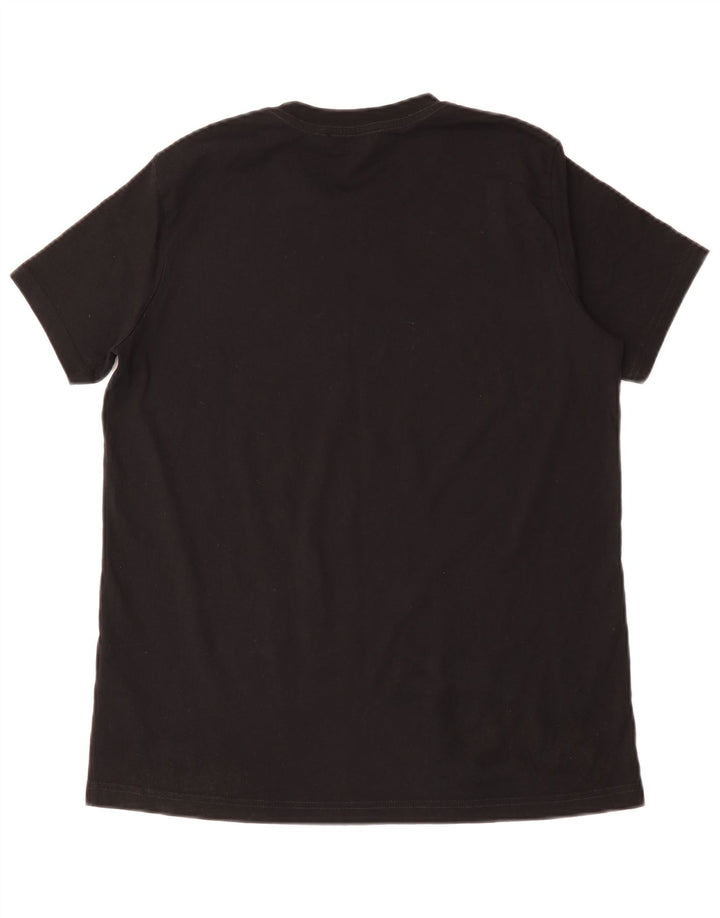 DIESEL Herre Grafisk T-Shirt Top XL Sort Bomuld