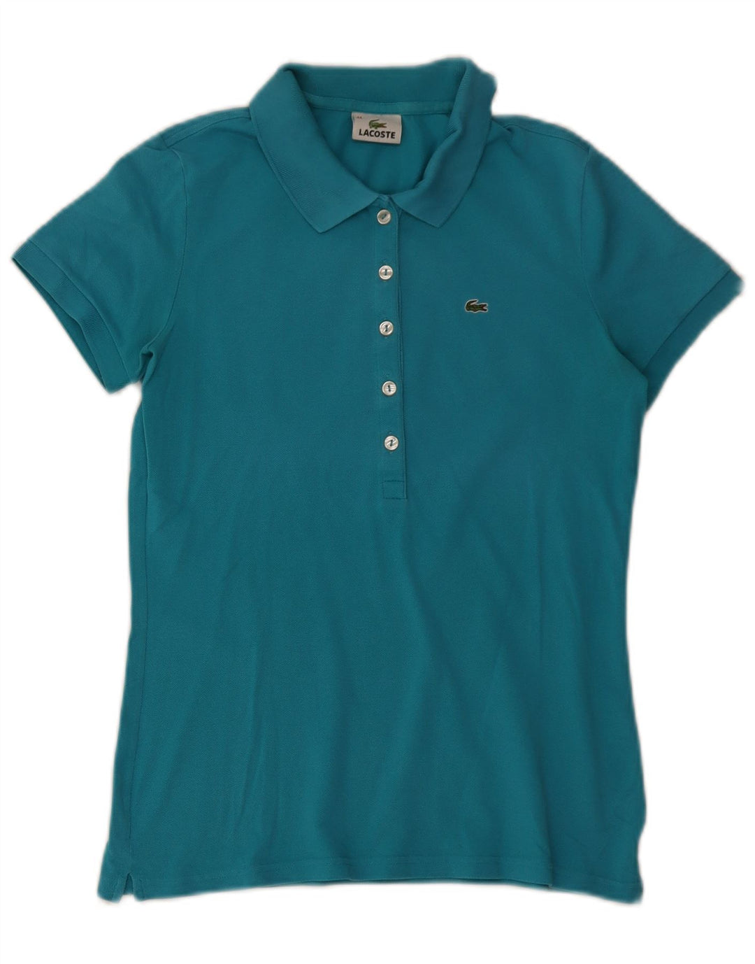 Lacoste Dame Polo Shirt Størrelse 44 Stor Blå Bomuld