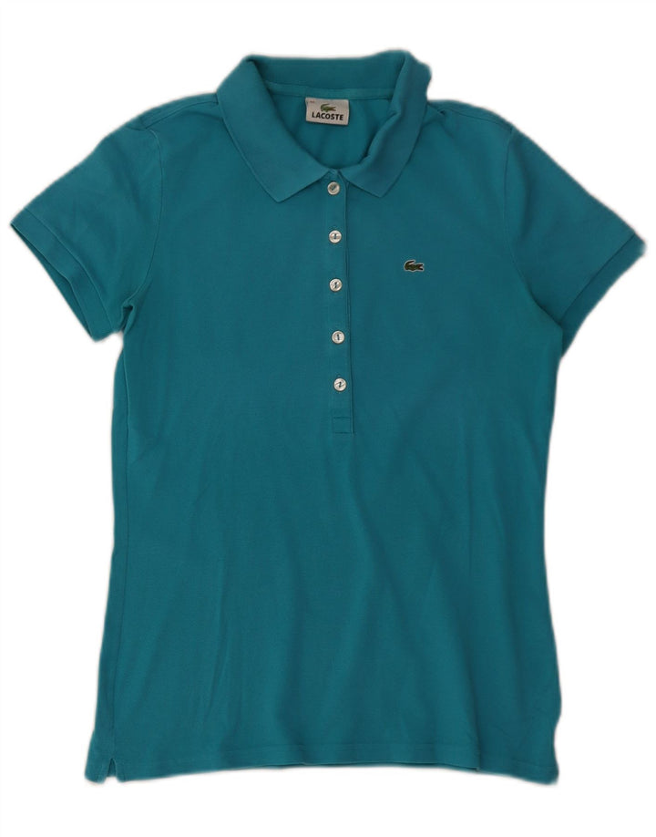 Lacoste Dame Polo Shirt Størrelse 44 Stor Blå Bomuld