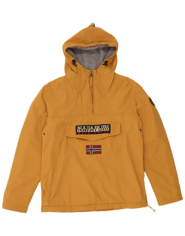 Napapijri Herre Geographic Graphic Anorak Jacket UK 40 Large Yellow Nylon
