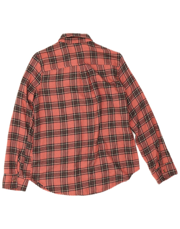Hollister Womens Boyfriend Fit Flanell Shirt UK 10 Small Pink Check Viscose