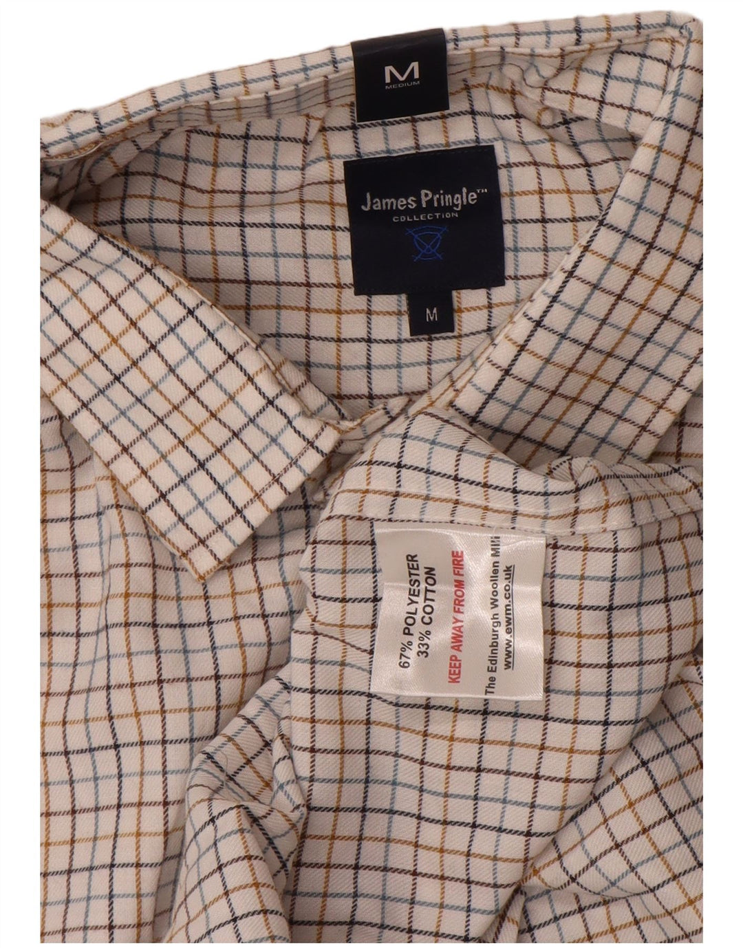 James Pringle Herre Flanellskjorte Medium Off White Ternet polyester
