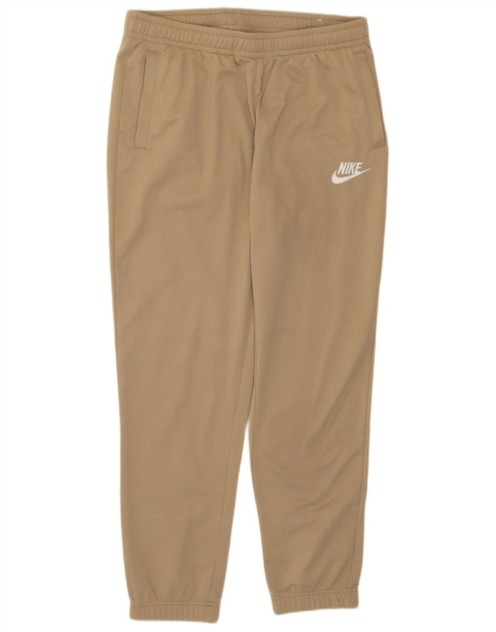 NIKE Mens Tracksuit Trousers Joggers Large Beige Polyester
