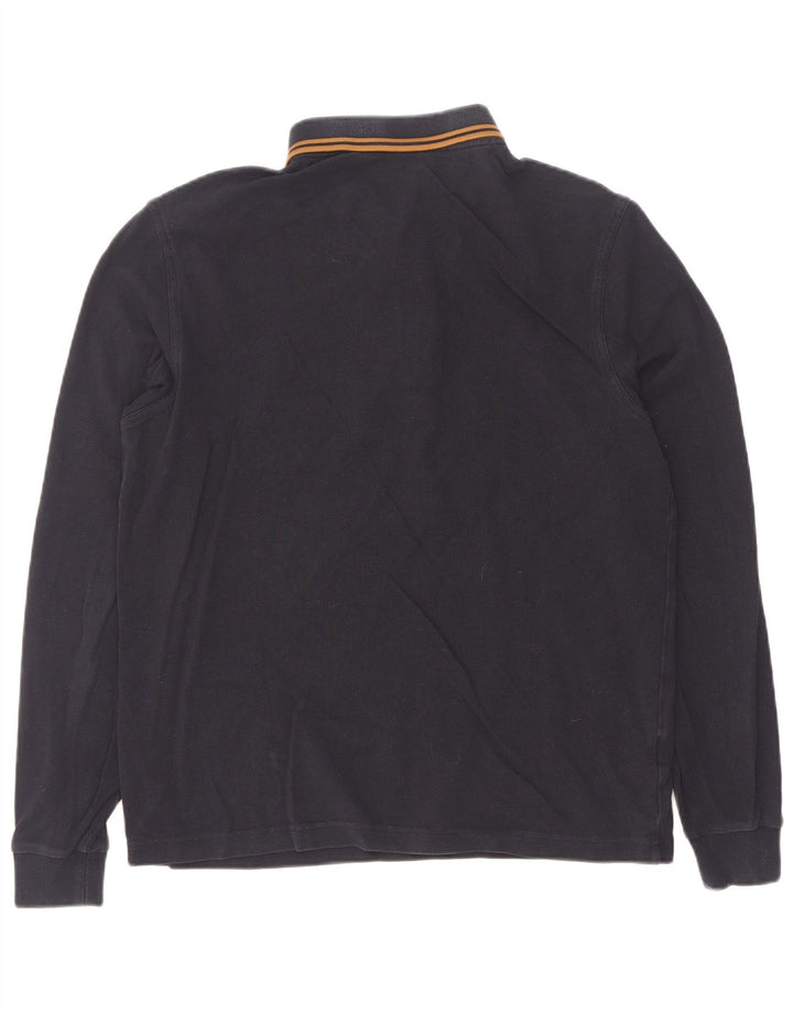 Fred Perry Langærmet herre poloshirt Medium marineblå stribet bomuld
