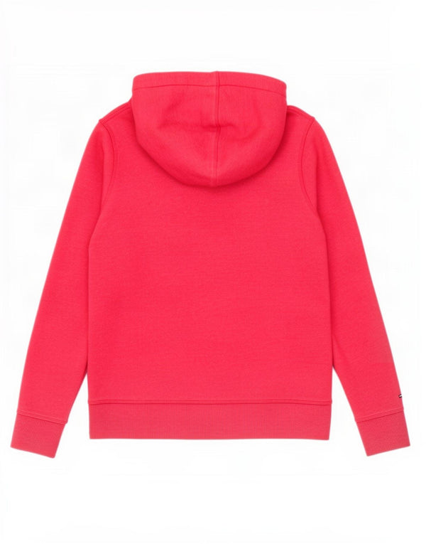 Tommy Hilfiger Womens Graphic Hoodie Jumper UK 14 Medium Pink Cotton
