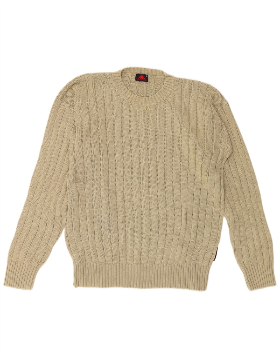 Kappa Herre Crew Neck Jumper Sweater Medium Beige Bomuld