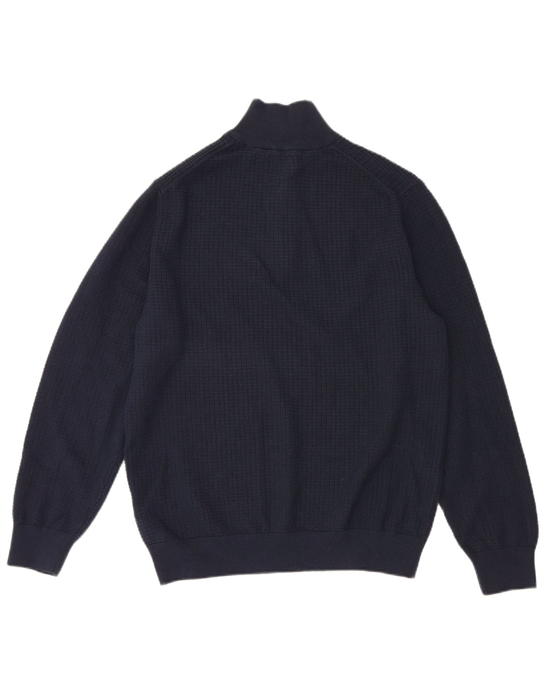 Gant Herre Zip Neck Jumper Sweater Large Navy Blue Bomuld