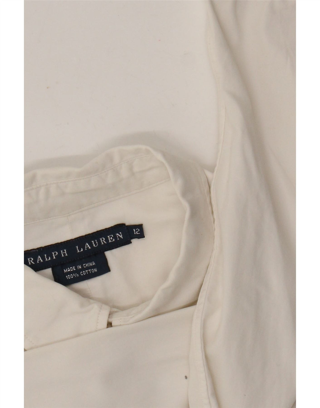 Ralph Lauren Dameskjorte US 12 Stor hvid bomuld