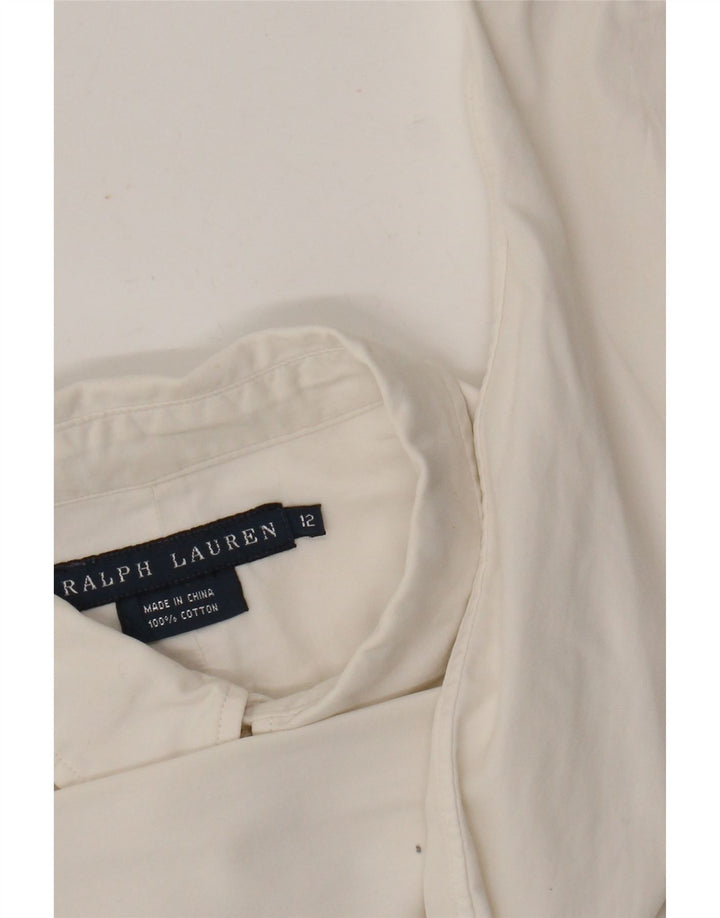 Ralph Lauren Dameskjorte US 12 Stor hvid bomuld