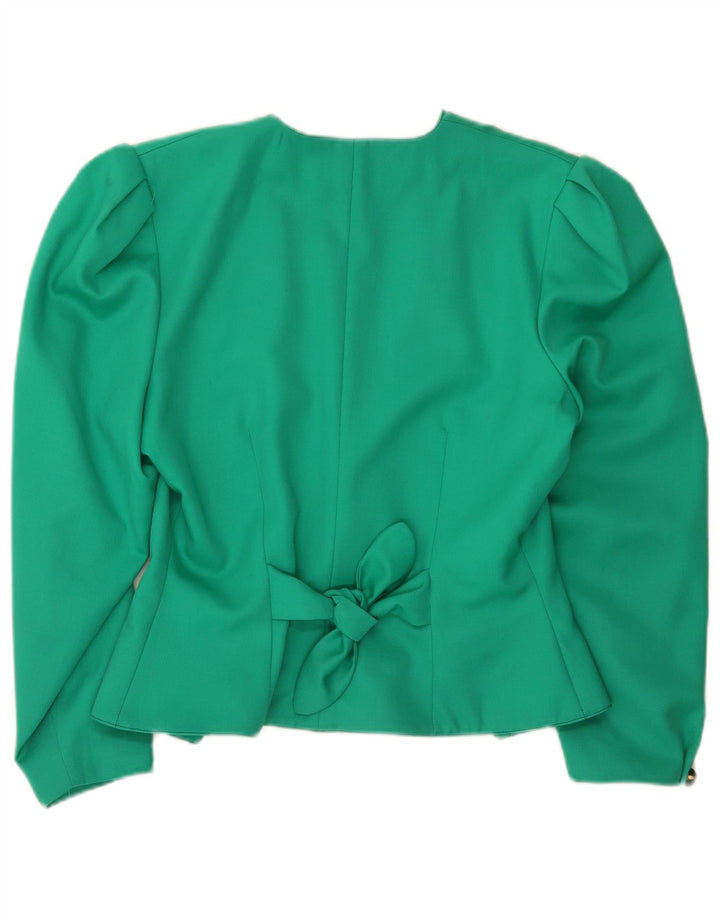 Vintage dame 3/4 ærmet blazerjakke UK 14 Medium Green Wool