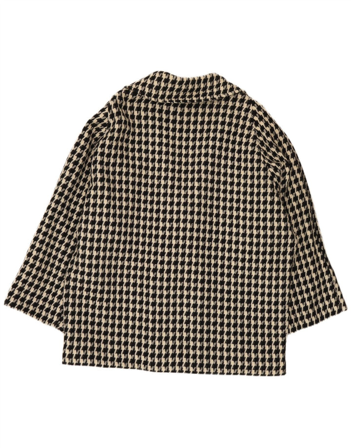 VINTAGE Dame Oversized Blazer Jacket UK 20 2XL Sort Houndstooth