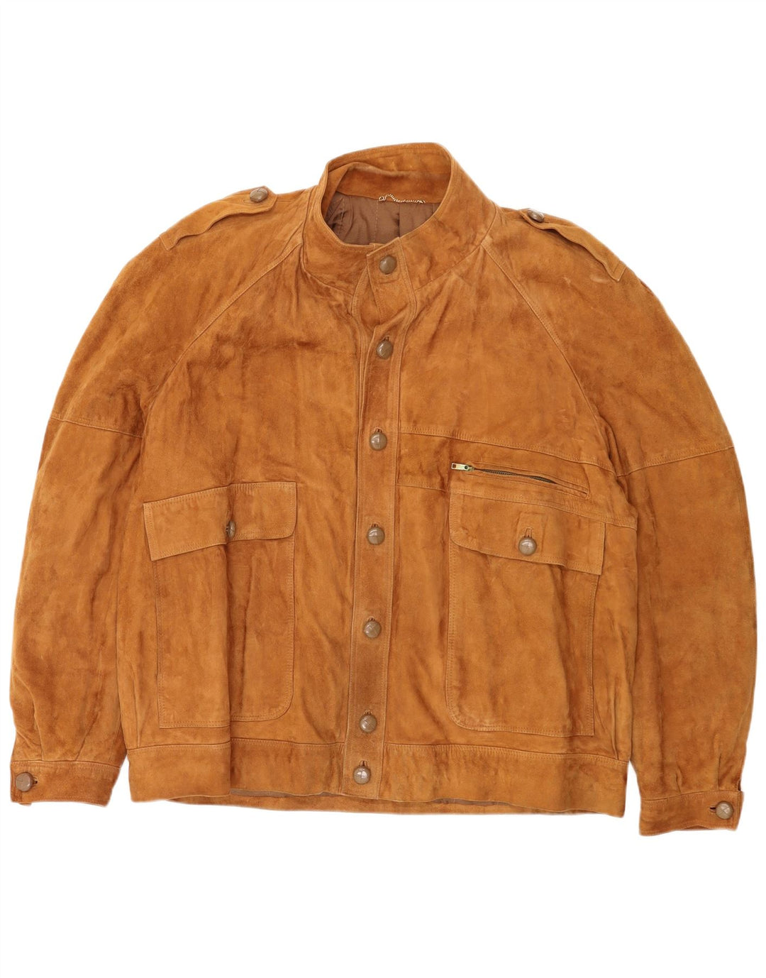 Fibok Herre Military Suede Jacket UK 42 XL Beige