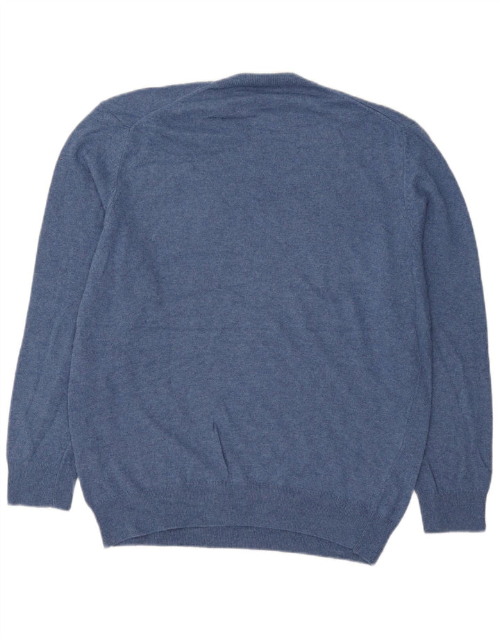 Zara Herre Crew Neck Jumper Sweater Stor Blå Polyamid
