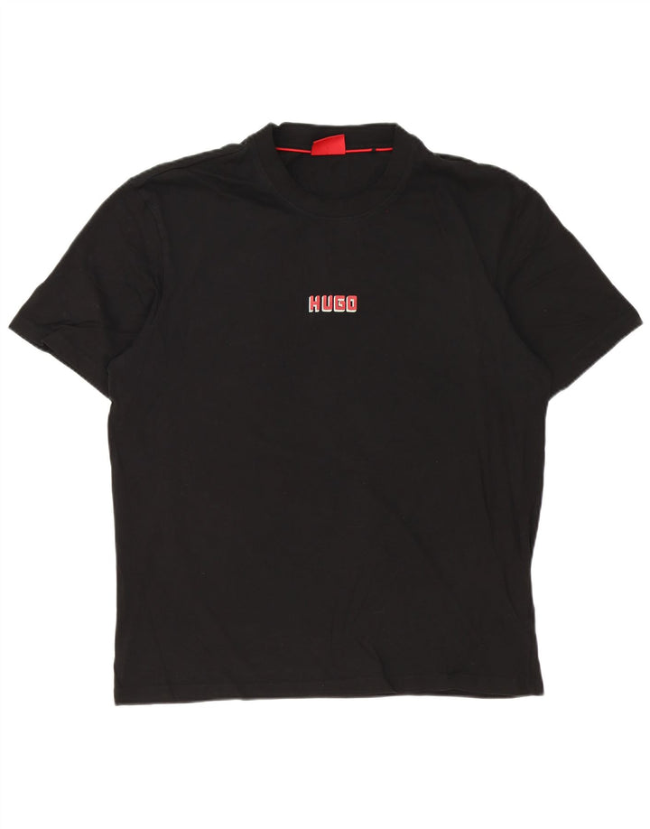 Hugo Boss Herre grafisk T-shirt Top Stor sort bomuld