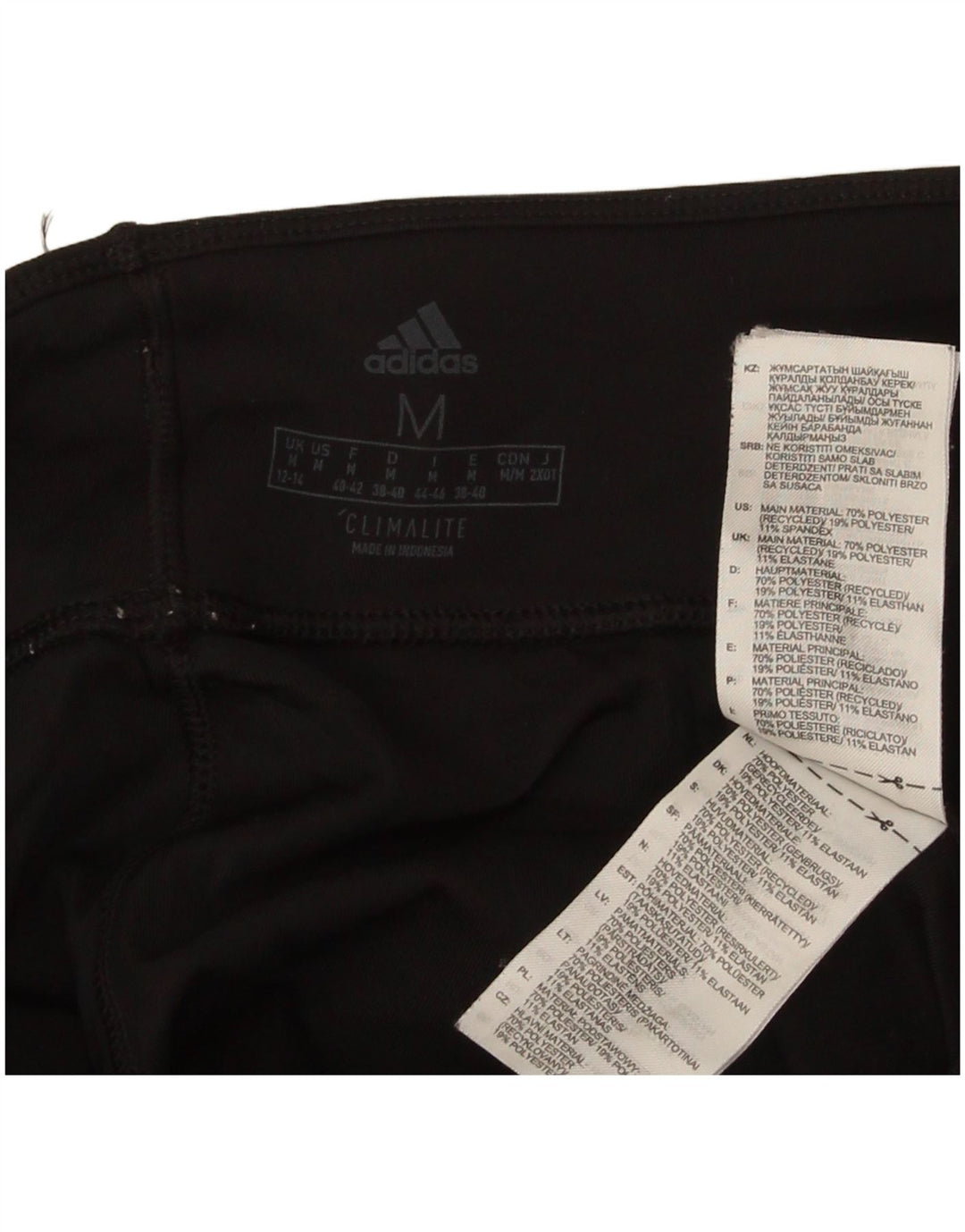 Adidas Dame Climalite Capri Leggings UK 12/14 Medium Black Polyester