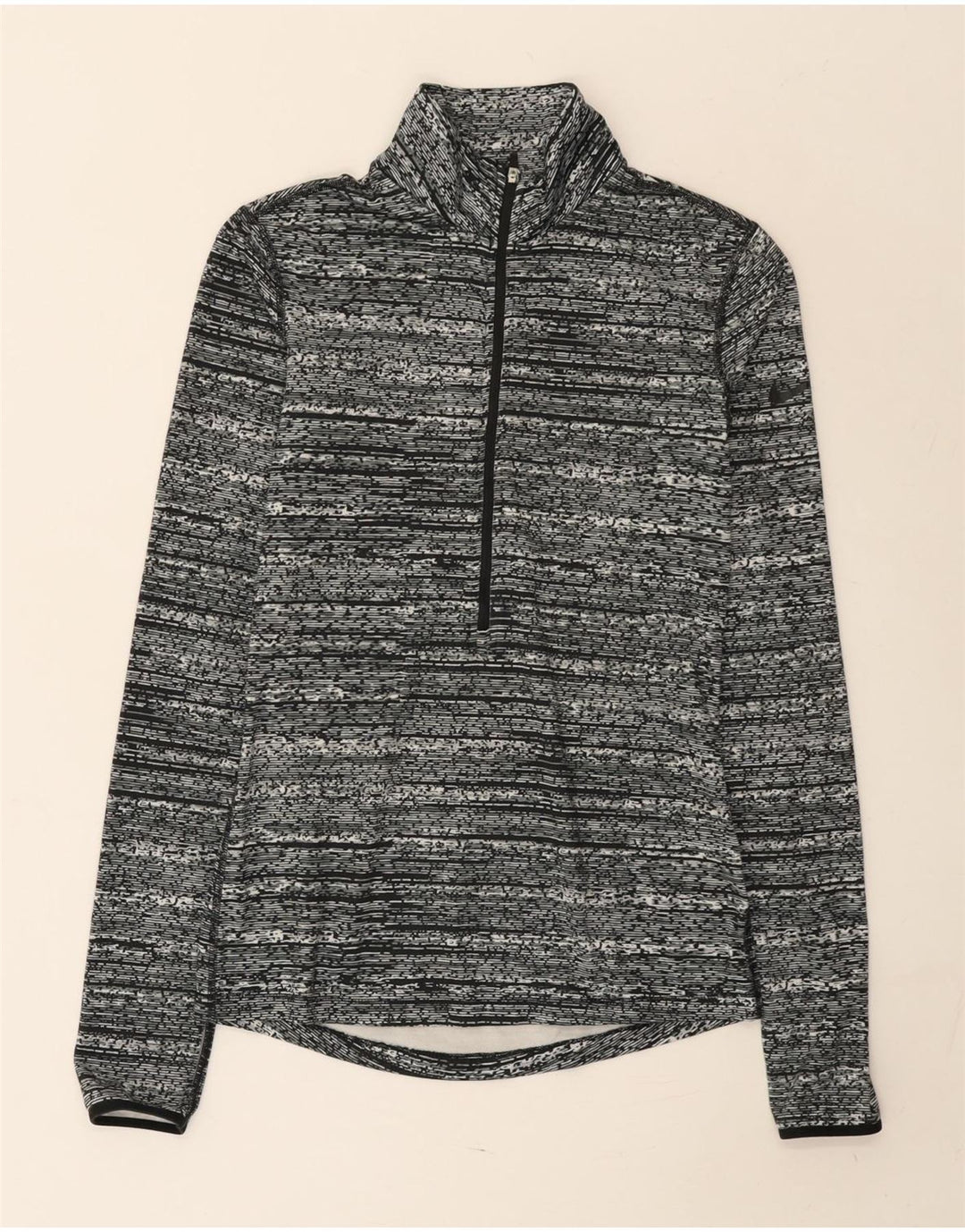 Nike herre lynlås-hals top langærmet lille grå flækket polyester
