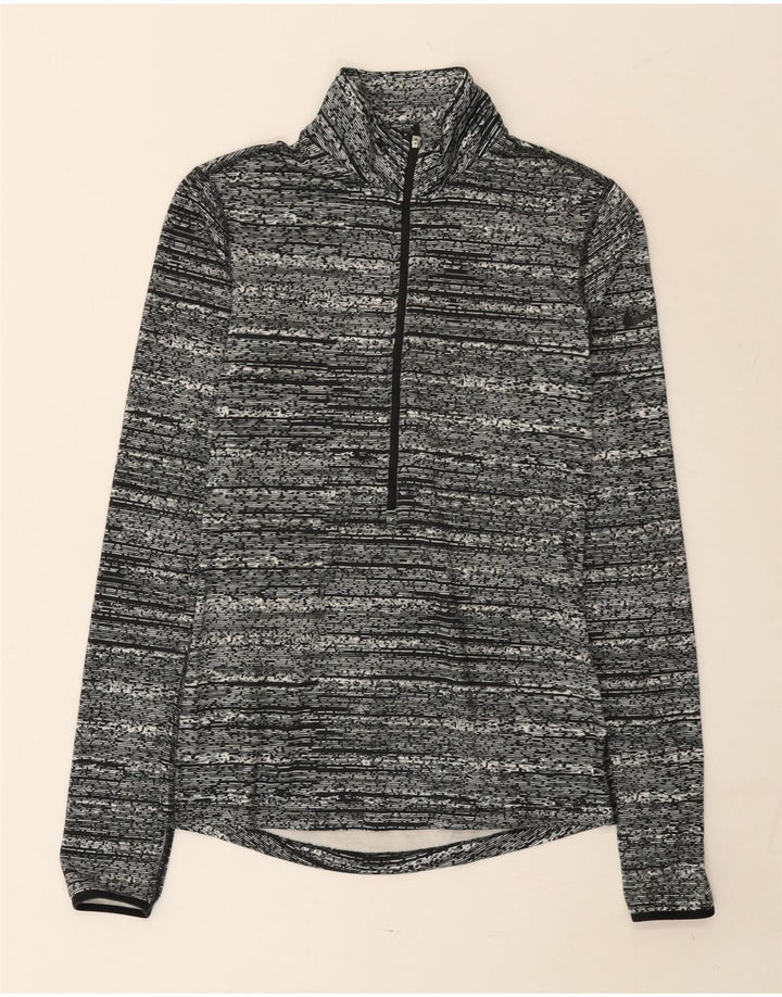 Nike herre lynlås-hals top langærmet lille grå flækket polyester