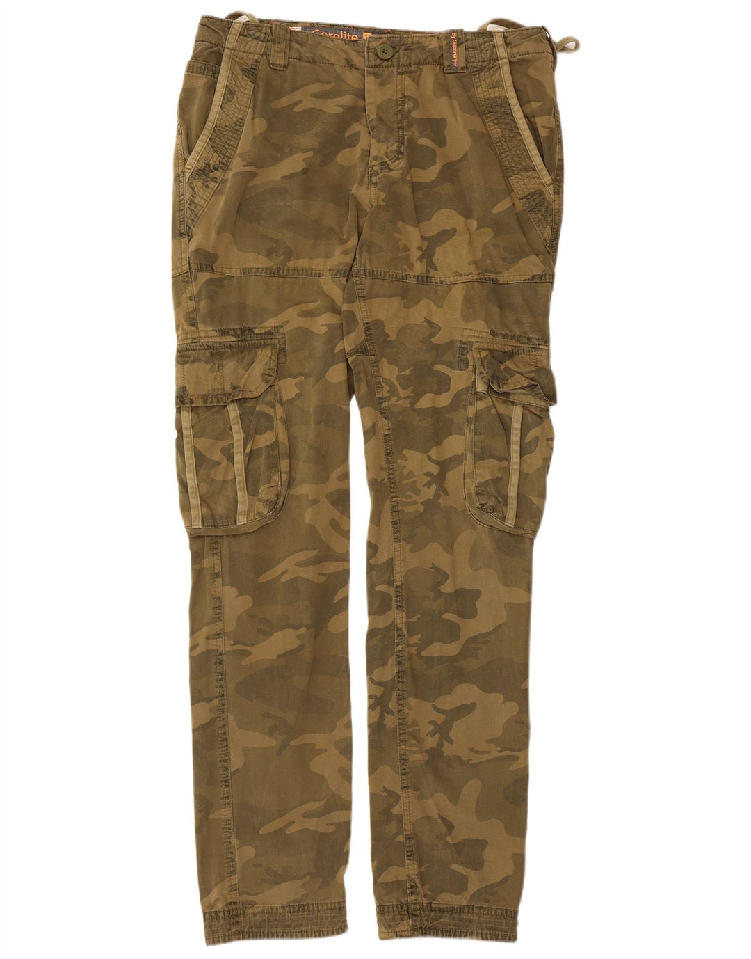 Superdry Straight Cargo Bukser Medium W34 L33 Khaki Camouflage