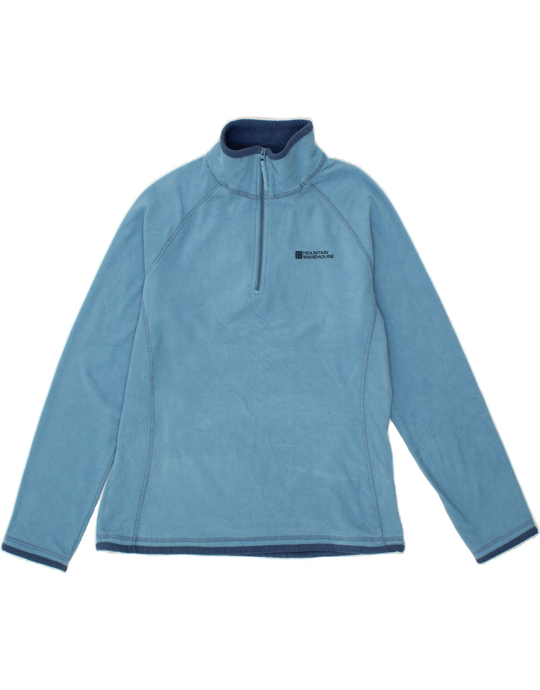 MOUNTAIN WAREHOUSE Womens Zip Neck Fleece Jumper UK 12 Medium Blue Vintage Mountain Warehouse and Second-Hand Mountain Warehouse from Messina Hembry 