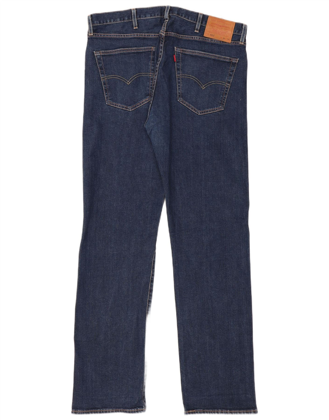 LEVI'S Herre 501 Straight Jeans W38 L34 Marineblå Bomuld
