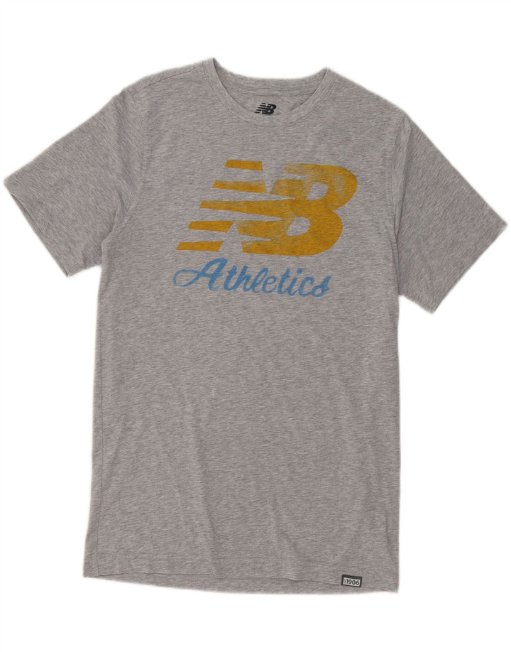 NEW BALANCE Mens Graphic T-Shirt Top Medium Grey Cotton Vintage New Balance and Second-Hand New Balance from Messina Hembry 