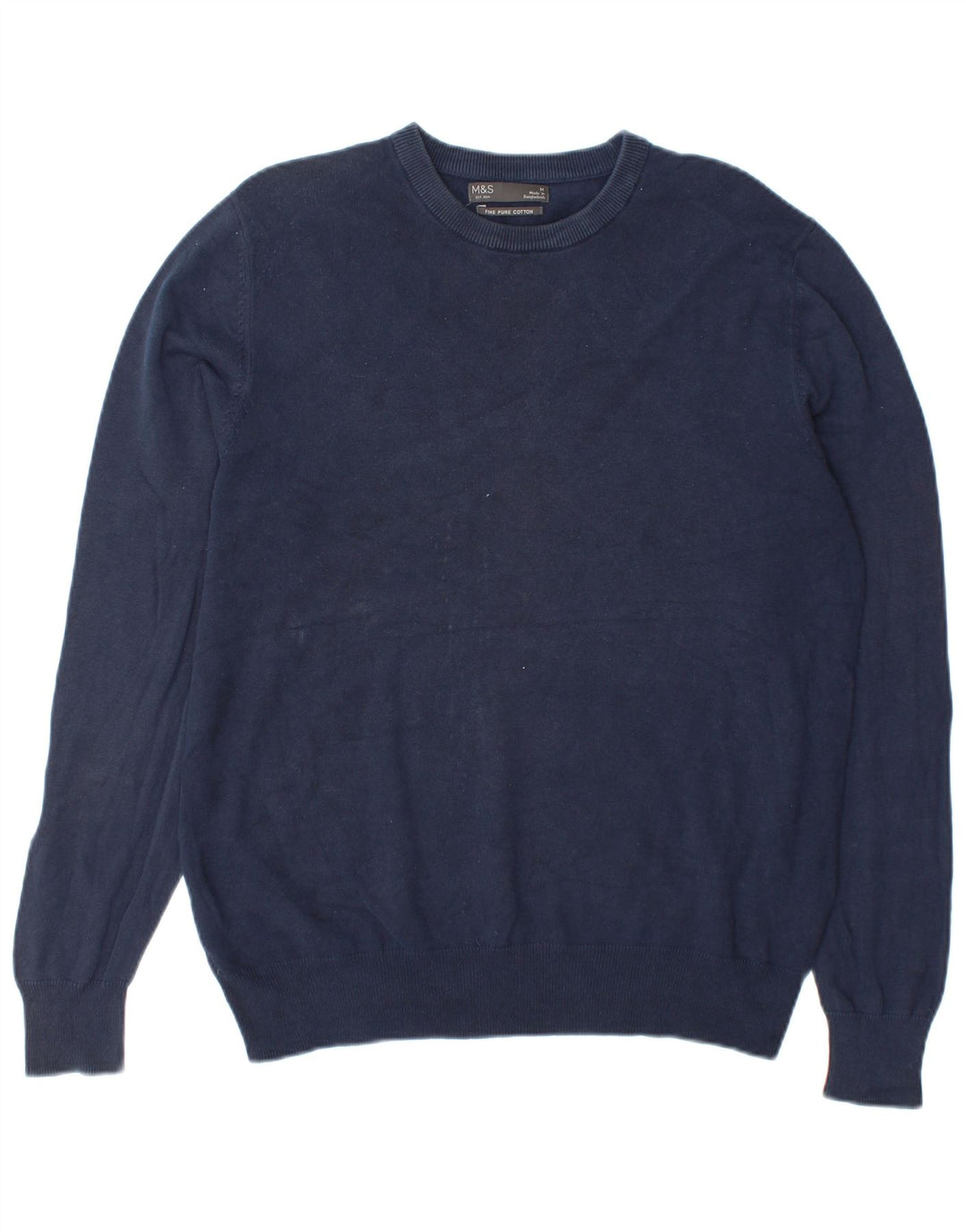 Marks & Spencer Herre sweater med rund hals, medium marineblå bomuld