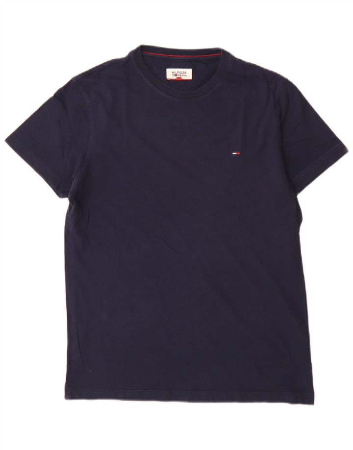 Tommy Hilfiger Herre Regular T-Shirt Top Lille marineblå bomuld