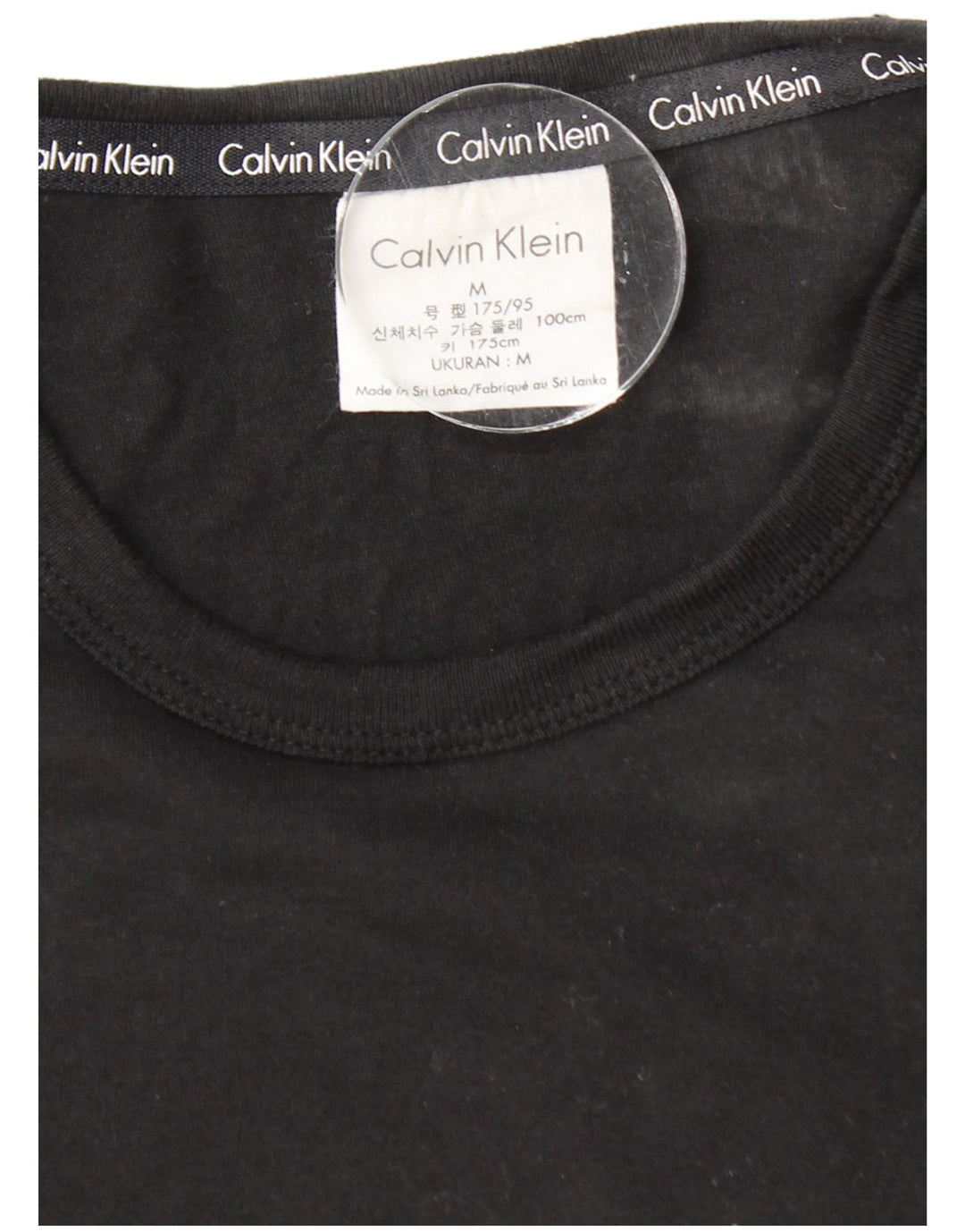 CALVIN KLEIN Herre grafisk T-shirt Top Medium Sort Bomuld