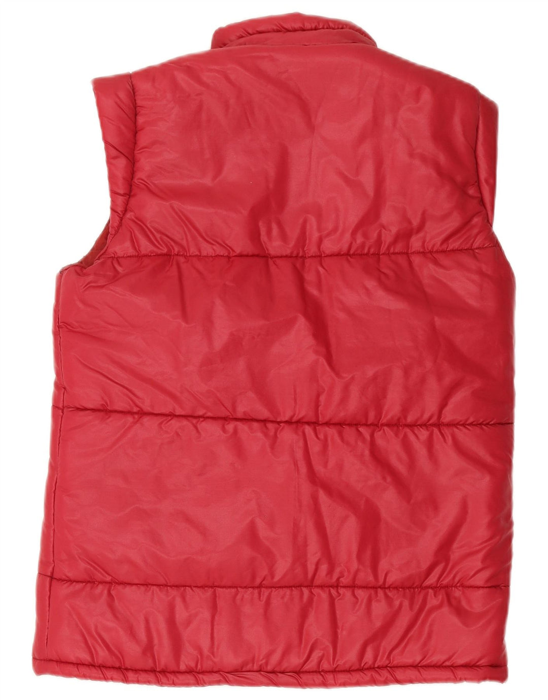Vintage Dame Polstret Gilet IT 46 Large Rød Polyamid