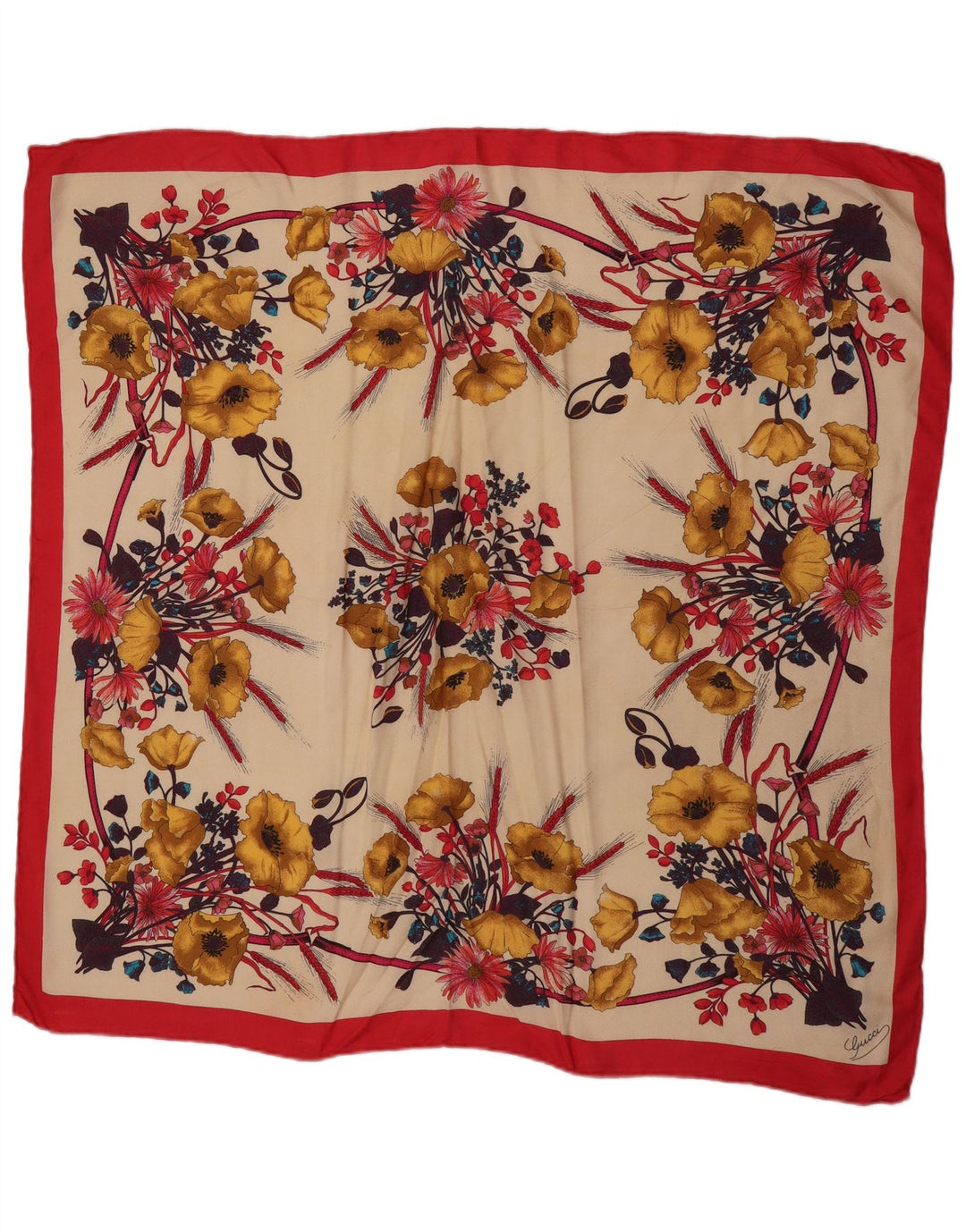 Gucci Kvinders Grafisk Firkantet tørklæde One Size Flerfarvet Blomsterdesigner