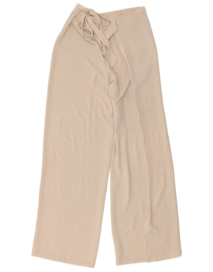 Zara Womens Wide Leg Wrap Bukser Medium W26 L30 Beige Polyester