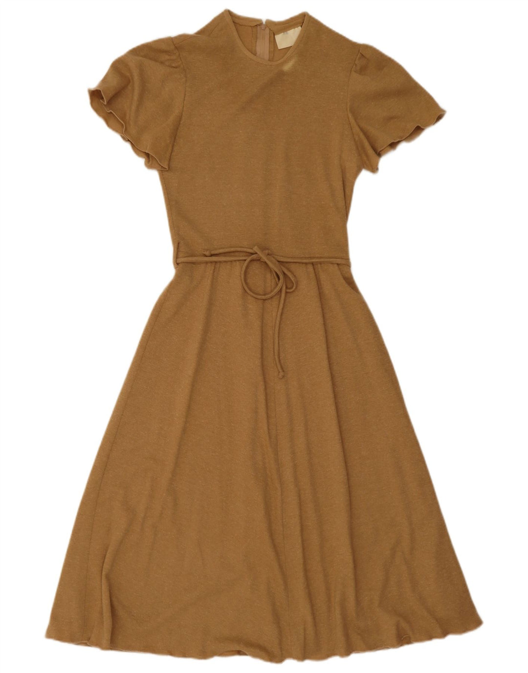 Vintage Dame A-Line Kjole IT 38 XS Beige Polyester