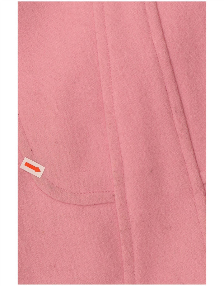 JACK WILLS Dame Dobbeltradet Frakke UK 8 Lille Pink Uld