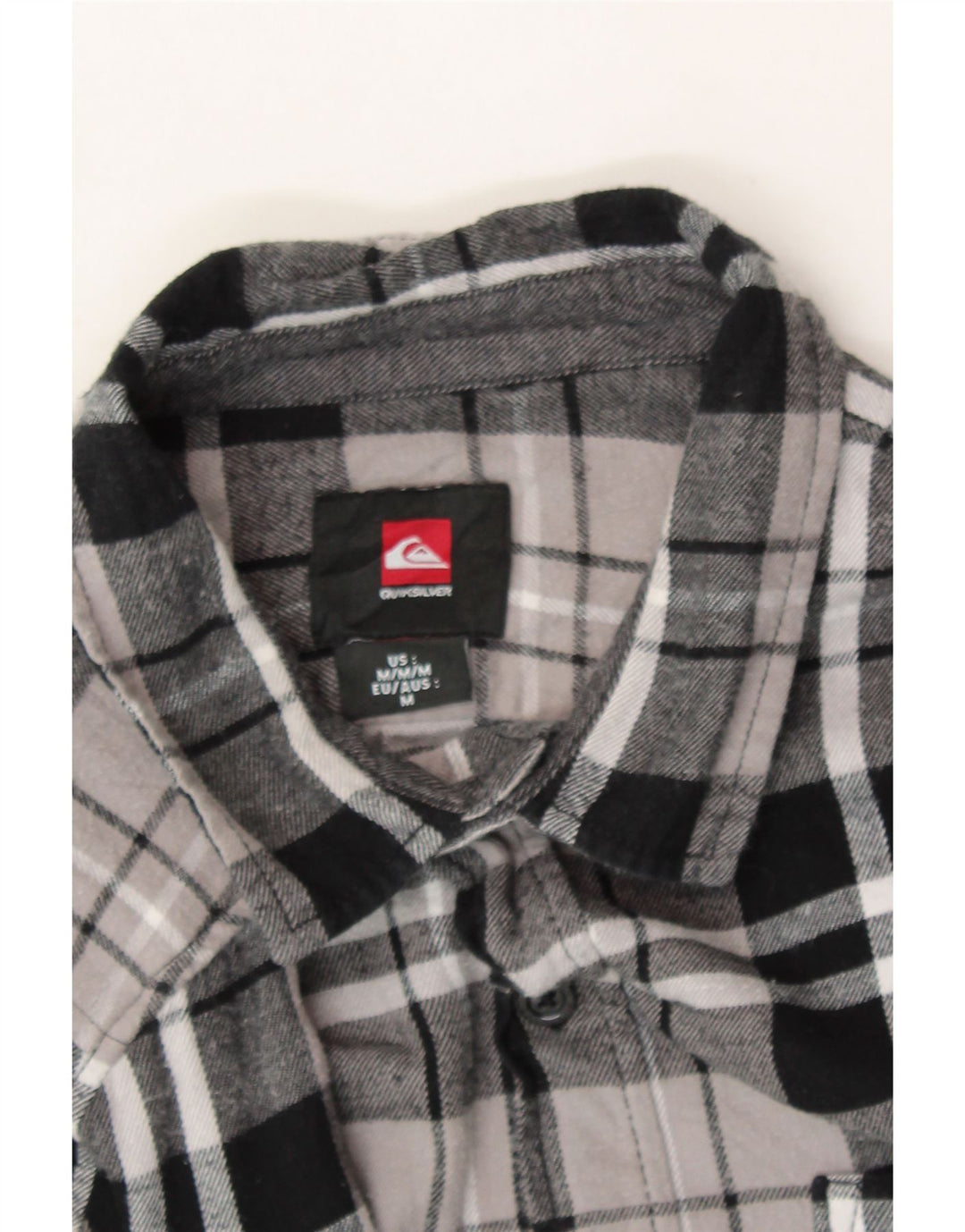 QUIKSILVER Mens Flannel Shirt Medium Grey Check Cotton Vintage Quiksilver and Second-Hand Quiksilver from Messina Hembry 
